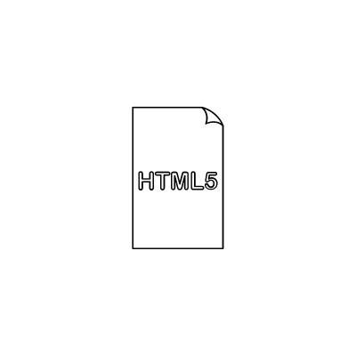 HTML5文件扩展名。灰色背景上的平面符号象形图。文件模板。