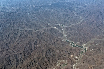 阿曼山脉鸟瞰图景观