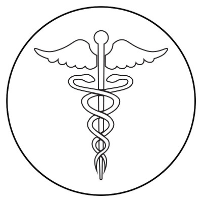 救护车图标，线条艺术风格