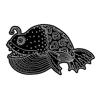 卡通漫画海洋或河流的鱼