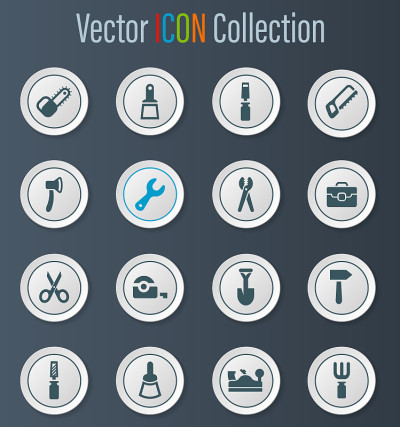 Work tools icons set