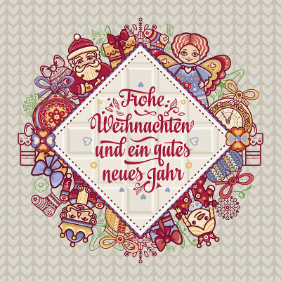 Frohe Weihnacht。祝贺你在德国过圣诞节