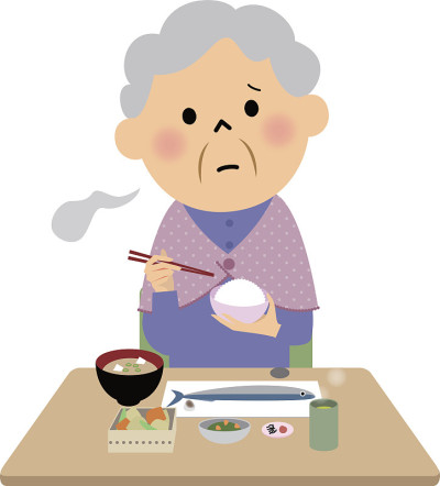 老人在吃饭