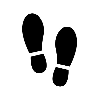 不同的人类脚印图标。矢量图