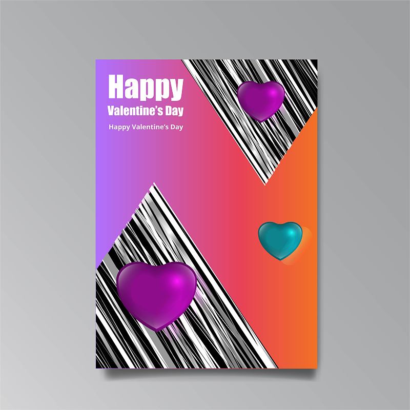 Abstract Valentine's Day page design for web and p