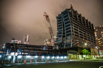 横滨港人未来的高层建筑工地