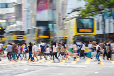 香港商业区的行人