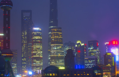 中国上海的夜景