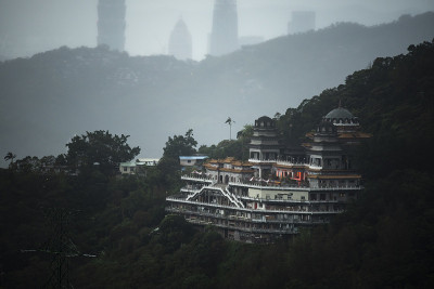 台湾台北日落市景