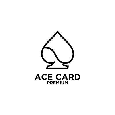 Ace卡片黑线矢量图标设计