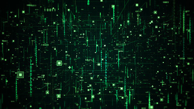数字网络空间与数字数据网络连接。高速连接和数据分析技术。