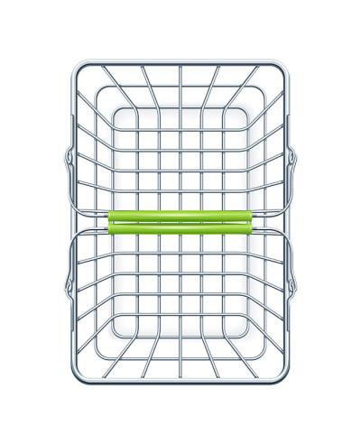 超市产品购物篮。矢量插图。