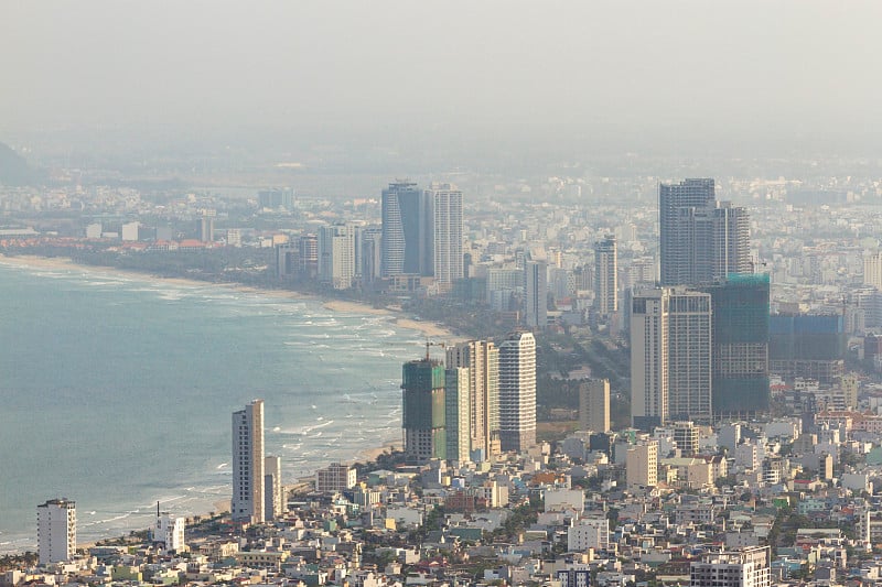 越南岘港市鸟瞰图