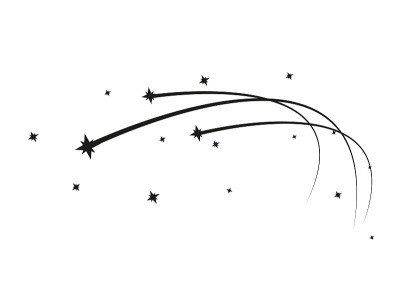 摘要陨星矢量-白色背景上带有优雅星迹的黑色流星-流星体，彗星，小行星