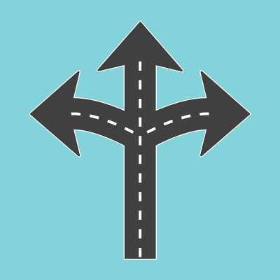 带箭头方向的道路