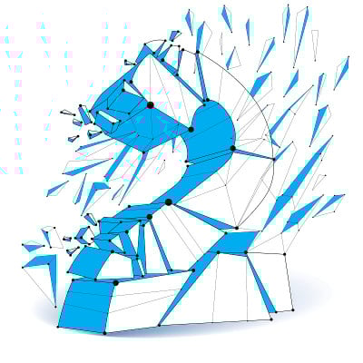 3d矢量数字线框蓝色数字2破碎成粒子
