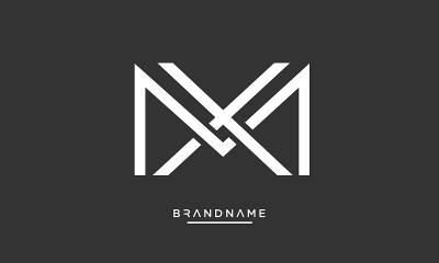 MX或XM字母抽象图标徽标组合