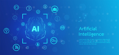 Artificial Intelligence landing page background. b