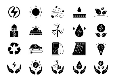 Alternative energy sources icons