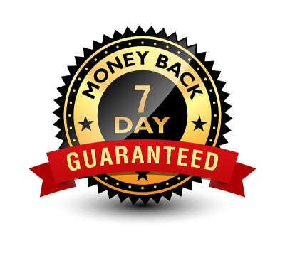 Powerful 7 day money back guaranteed badge, seal, 