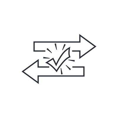 Mutually beneficial exchange. Vector linear icon i