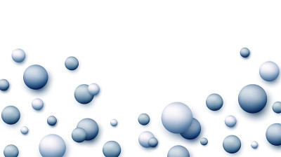 矢量动态背景与彩色逼真的3d球。圆球在珍珠柔和的颜色的背景。粉末球，粉底，粉末，腮红，陨石。