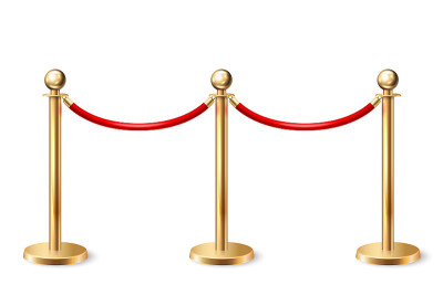 Vector 3d Realistic Fence for the Red Carpet Close