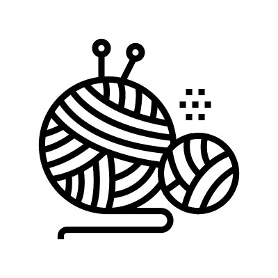 knitting tool line icon vector isolated illustrati