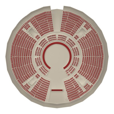 马戏团顶视图隔离白色3d渲染