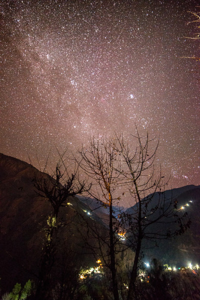 金秋时节的银河-印度山区