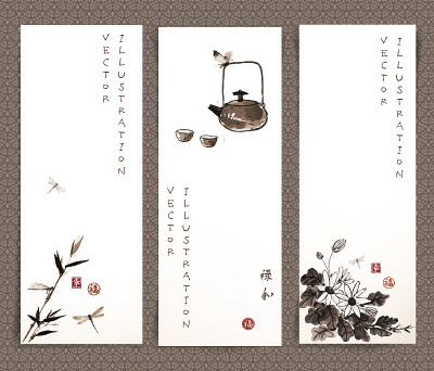 一套日本风格的手绘横幅