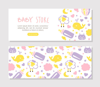 Baby Store Landing Page Template, Kids Products an