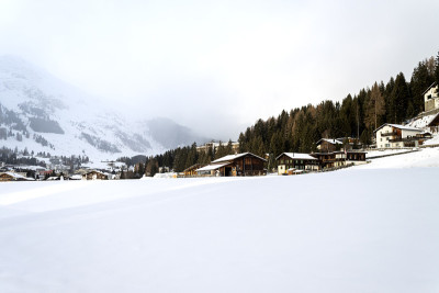 瑞士达沃斯的雪景