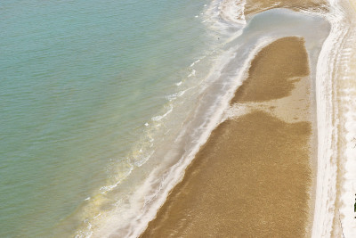 海滩和大海的鸟瞰图