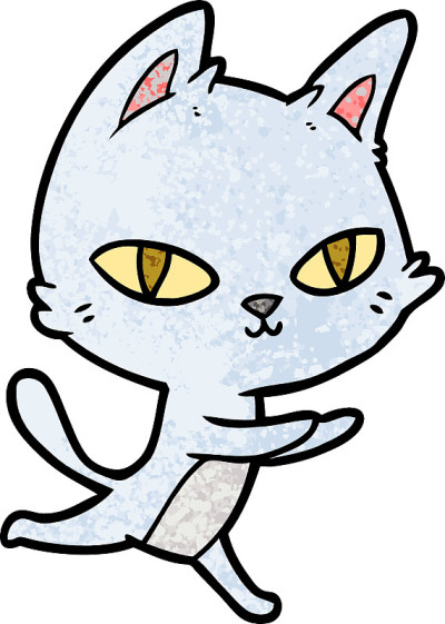 卡通猫盯着