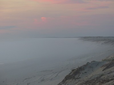 朗德海滩，夕阳