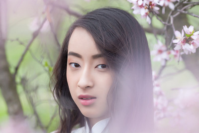 越南女孩在白敖戴-杏花