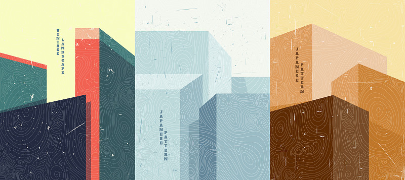 矢量插图。现代艺术背景。壁纸设置颜色。极简图形设计海报，封面，小册子，杂志，传单，贺卡。几何风格的建