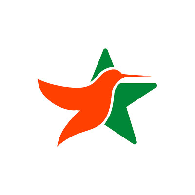 星型蜂鸟图标剪贴矢量