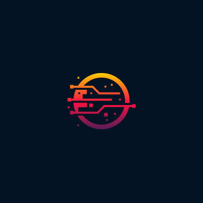 Modern Abstract Circle Technology logo template, W