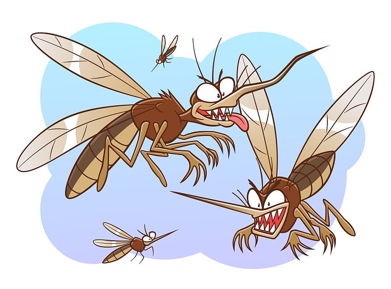 Group of mosquitoes illustration