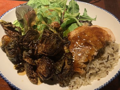 照烧鲑鱼和球芽甘蓝