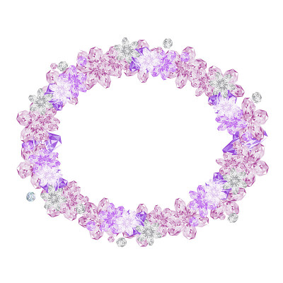 闪耀魅力宝石的钻石水晶框项链矢量孤立