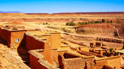 Aït benhadou是一个设防的村庄，ighrem或ksar。摩洛哥黏土建筑。