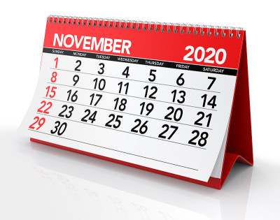 2020年11月日历
