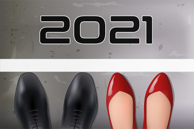 Equal opportunity symbolized by the shoes of a man