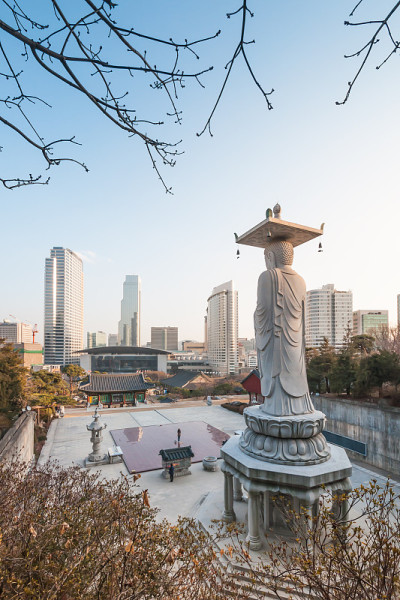 Bongeunsa寺庙，首尔，韩国