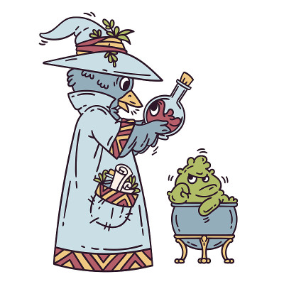 魔术师创造可爱的怪物。