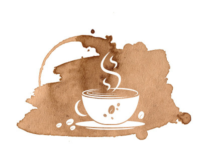 咖啡或茶的黑点。