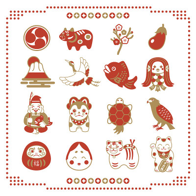 日本幸运符插图集